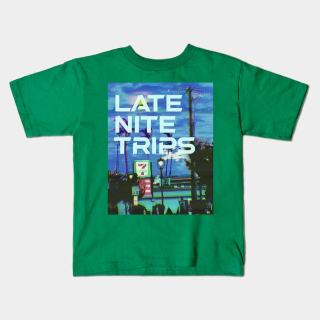 late night trips logo Kids T-Shirt by lofi_retrowave